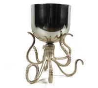 28cm Silver Metal Octopus Bowl Style Planter Botanik Leaf Silver One Size