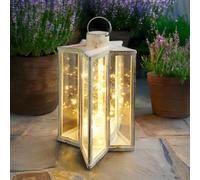 28cm White Wooden Distressed Firefly Star Lantern Marco Paul Off White One Size
