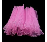 28cmx3.6M Flower Wrapping Paper Wave Yarn Flower Packaging Lace Mesh Florist Handmade Bouquets Gift Packaging Decoration(Dark pink)