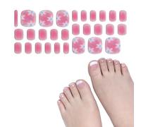 28Fingers Semi Cured Gels Nails Strips Toe Nails Polish Strips With Smooth Gels Finishing Lasting Pedicures Stickers Gifts Semi Cured Toenail