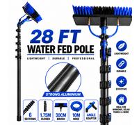 Monstershop Water Fed Window Cleaning Pole - 24Ft In Black Black One Size