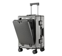 28in Expandable Hard Shell Luggage with Wheels & USB Charging Port Large Checked Suitcase for Business Travel & Vacation Durable Dark Gray CarryOn