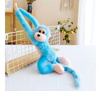 28in Hanging Monkey Plush with Sound - Brown Quilted Cotton Interactive Toy & Room Decor, Child-Safe Hanger (Supervision Required)