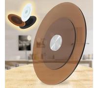 28in Turntable Tempered Glass Rotating Plate for Dining Smooth & Silent Rotation Ideal for Tabletop Display (Brown 70cm)