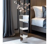 28inch Tall Crushed Diamond Mirrored Flower Vase Floor Flower Vase