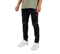 (28L, Black) Brave Soul Mens Elba Denim Biker Slim Jeans