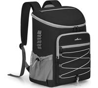 28L Cooler Backpack, Leakproof Picnic Cool Backpack for 30 Can Drinks (330ml), Cool Rucksack for Camping Picnic Hiking BBQ Beach,Black