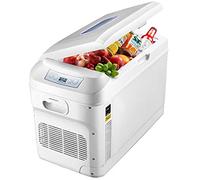 28L Mini Fridge Car Refrigerator Portable Box Freezer Dual-Core Refrigeration With LED Display Temperature Control Cooling And Warming Function For Car Home Travel Camping AC/DC ( Color : White )