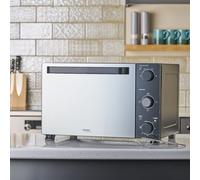 28L Mini Oven Grill Tabletop Counter Top Multi Fuction Cooker 1500W Black & Silver Cooks Professional Black One Size
