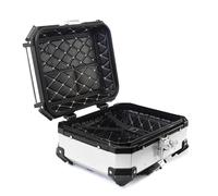 28L Motorbike Top Case, Aluminum Alloy Waterproof Top Box for Motorcycle Luggage Box with Security Lock and 4 Reflective Stickers, Motorcycle Luggage Storage Rear Tour Box