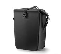 28L Waterproof Bike Saddle Bag Expandable Rear Rack Pannier with Quick-Release Buckle, Heavy Duty PVC Mesh Luggage Pack for Road Mountain Bicycle Cycling Adventure(Black)