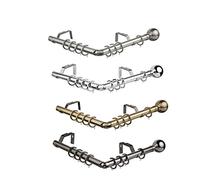 28mm 5 Sided Bay Window 475cm Curtain Pole Set (Polished Graphite)