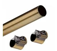 28mm Antique Brass Metal Various Lengths Curtain Pole Set Including Recess Brackets (125cm)