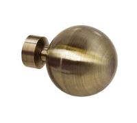 28mm Antique Brass Poles Apart Curtain Pole Finials Pack of 2 (Sphere Ball)