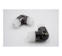 28mm Bay Curtain Pole Corner Joining Piece - For Joining Bay Curtain Poles On A Bend - Black Nickel Finish - Pack of 2