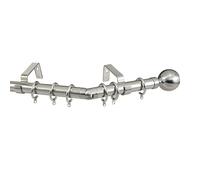 28mm Bay Window Curtain Pole Rod Passing Brackets C Rings 3 & 5 Side (Brushed Chrome, 3.5m 3 Side Bay (1 x 1.5m & 2 x 1m Poles))