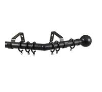 28mm Bay Window Curtain Pole Rod Passing Brackets C Rings 3 & 5 Side (Matt Black, 3.5m 5 Side Bay (1 x 1.5m & 2 x 1m Poles)