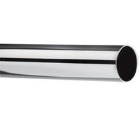 28mm Custom Made to Measure Metal Eyelet Curtain Pole Rod in one piece no joiners (Chrome, Upto 100cm)