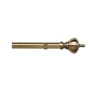 28mm Fixed Length Metal Eyelet Curtain Pole Set in Antique Brass - Vienna Finial