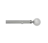 28mm Fixed Length Metal Eyelet Curtain Pole Set in Chrome - Crash Finial | 28mm fixed length metal curtain pole set in chrome with crash ball finials. Suitable for eyelet curtains.