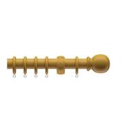 28mm Fixed Length Wooden Curtain Pole Set (Antique Pine 120cm Wide)