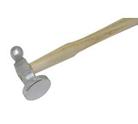 28mm German Style Ball Peen Chasing Hammer with Bow Face, Wood Handle, Metal Planishing Repousse Tool
