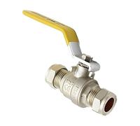 28mm Lever Ball Valve - Yellow Handle