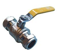 28mm Lever Ball Valve - Yellow Handle
