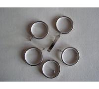 28MM METAL CURTAIN POLE RINGS - chrome, matt chrome, black nickel, antique brass (Matt Chrome)