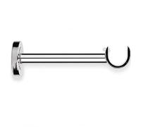 28mm Metal Long Curtain Pole Bracket Nickel Effect, Extendable Wall Support for Radiator Clearance, Open Design for Easy Curtain Removal, Compatible with 28mm Poles (Grey Nickel Effect)