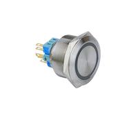 28mm Metal Stainless Steel Waterproof Latching Doorebll Horn LED Push Button Switch Car Auto Engine Start PC Power Symbol IDGTTLDF(Orange LED,RING LED_5V)