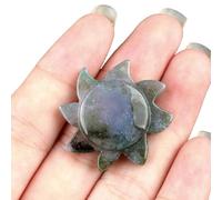 28MM Natural Chakra Semi-Precious Amethyst Quartz Tiger Eye Stone Crystal Sunflower Ornaments