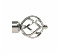 28mm Pack of 2 Satin Silver Poles Apart Curtain Pole Finials (Cage Finial)