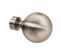 28mm Pack of 2 Satin Silver Poles Apart Curtain Pole Finials (Sphere Finial)