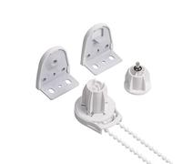 28mm Roller Blind Brackets Upgrade Roller Blind Fittings Spare Kit, Heavy Duty with Blind Chain, White