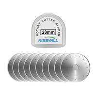 28mm Rotary Cutter Blades, KISSWILL 10 Pack Rotary Blades Fits Fiskars, Olfa, Martelli, Dremel, Truecut 28mm Rotary Blades Replacement, Sharp and Durable