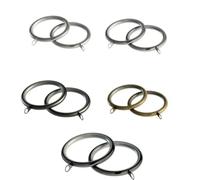 28mm Standard Lined Metal Curtain Pole Rings (Satin Silver, 10)