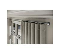 28mm Styleline Gliding Curtain Pole Set With Ball End - Silver, 135Cm