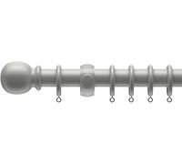 28mm Victory Traditional Wooden Curtain Pole Set (Grey, 120/47)