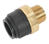 28mm x 1" BSPT Brass Straight Adapter - Air Supply Ring Main Pipe Male Thread