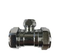 28mm x 28mm x 15mm Compression Chrome Reducing Tee