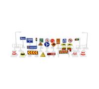 28Pcs 1:64 Scale Street Road Signs Playset Layout Street Signal Traffic Toys C, Type C