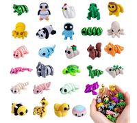 28Pcs 3d Printed Animals, Mini 3d Printed Animals, 3d Printed Fidget Toy, 3d Printed Toys Movable Joint 3d Printed Toys Different Animal Shapes for Home and Office Decoration Photographic Prop
