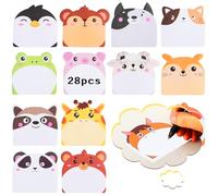 28pcs Cute Sticky Notes, Cartoon Animal Sticky Notes Set Party Bag Fillers for Kids, Mini Post It Notes Stationery Supplies Small Gifts for Kids, for School Office (840 Sheets)