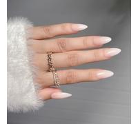 28Pcs Gradient Almond Press-On | Glossy Solid Color Acrylic