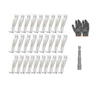 28Pcs Gutter Hangers with Screws and Clamps Quick Screw Clip Concealed Bracket for 5inch Aluminum Gutters Quick Screw Gutter Clip