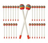 28PCS Hand Drum Percussion Sticks Musical Instruments Rhythm Soft Rainbow Lollipop Drumsticks Colorful Toy For Drums