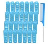 28PCS Heatless Snap-On Self-Grip Plastic Hair Curlers Set - DIY or Salon Hairstyling Tools (1.5cm/0.6in)