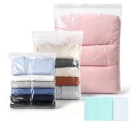 28PCS Large Ziplock Bags, 3 Sizes Reusable w/Labels for Clothes Storage | Clear Plastic Storage Bags, 40x50/40x60/60x80cm Waterproof Sealable Organiser for Travel, Moving, Bedding & Home