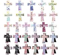 28pcs Magnetic Cross Bookmarks, Floral Religious Christian Book Marks Bible Verses Flower Page Markers for Women Men Bible Study